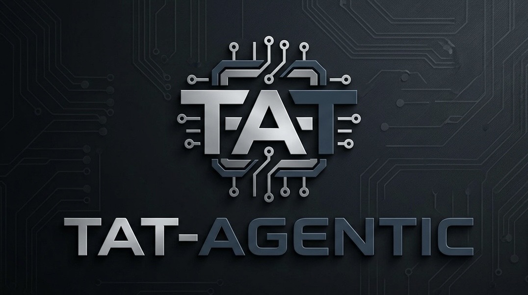 Logo TAT Agentic trên nền mạch điện màu tối